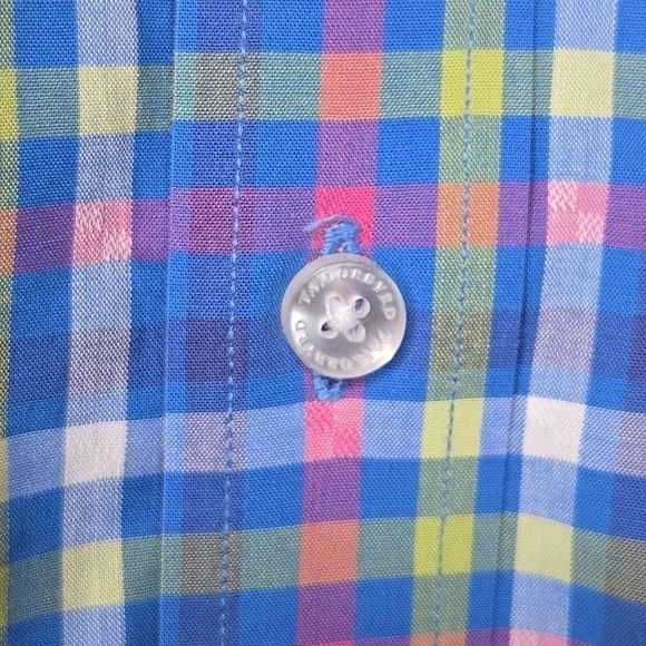 TAILORBYRD COLLECTION Stretch Men's Multi Color Plaid Button Down Size Medium - Picture 4 of 13